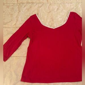 XL Red Long Sleeve Top